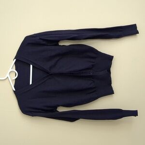 Medium Dazy Button Front Cardigan Sweater Solid Dark Blue